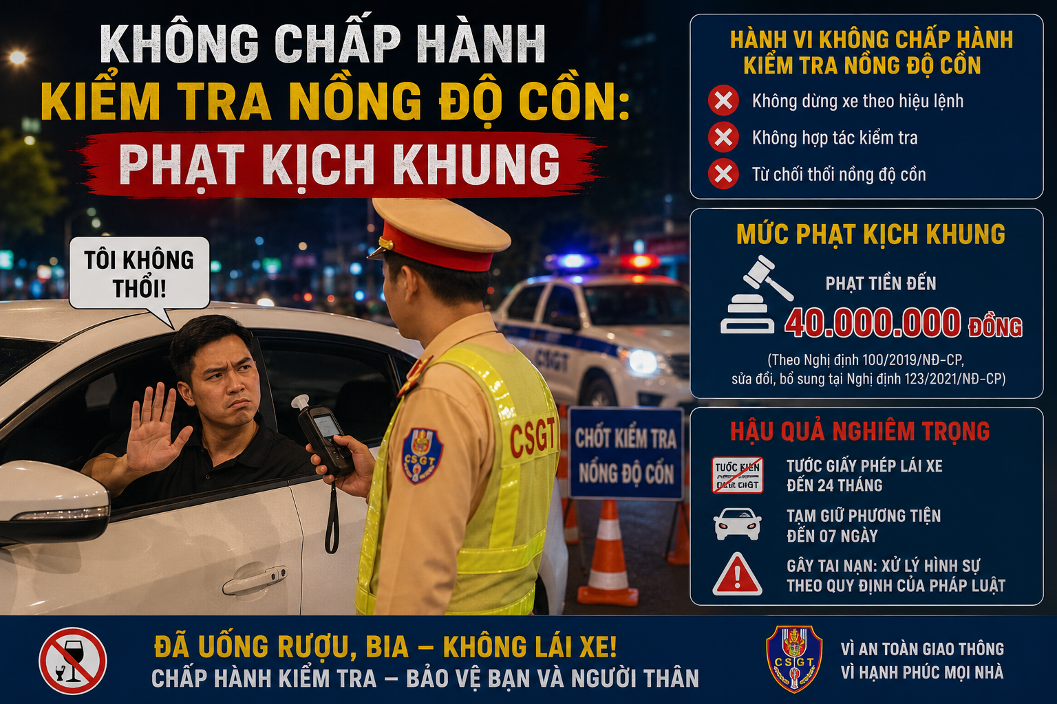mức phạt nồng độ còn kịch khung